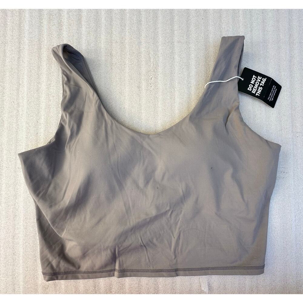 NWT Taupe Sports Bra Women’s X-Large Seamless Longline Crop Athletic Lounge